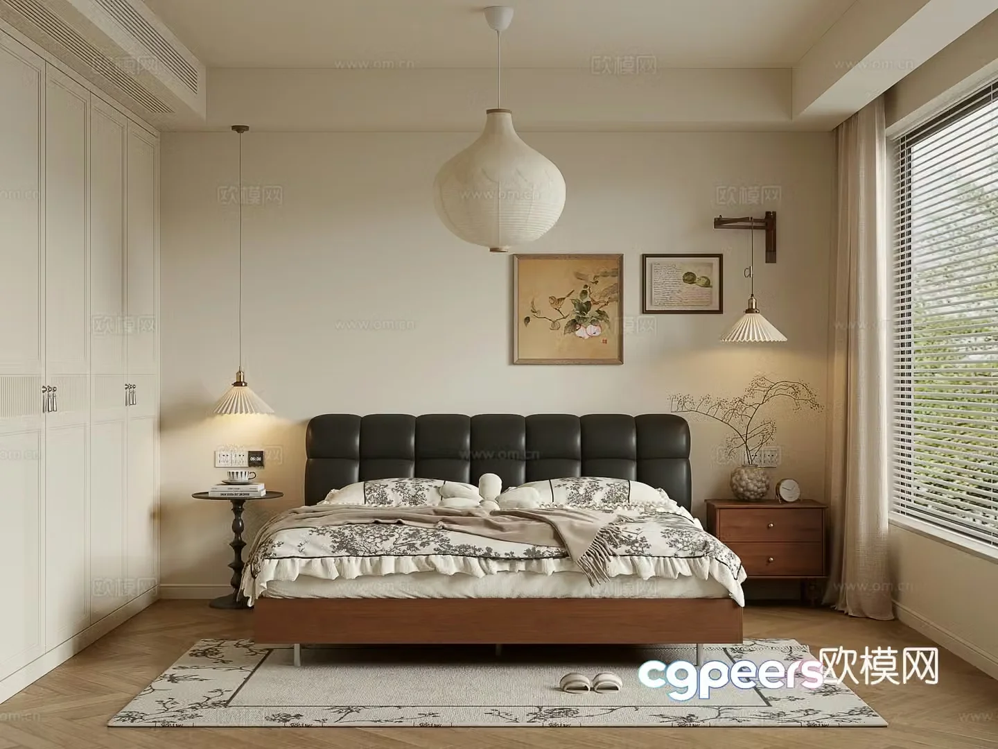 Medieval style bedroom master bedroom 3d model