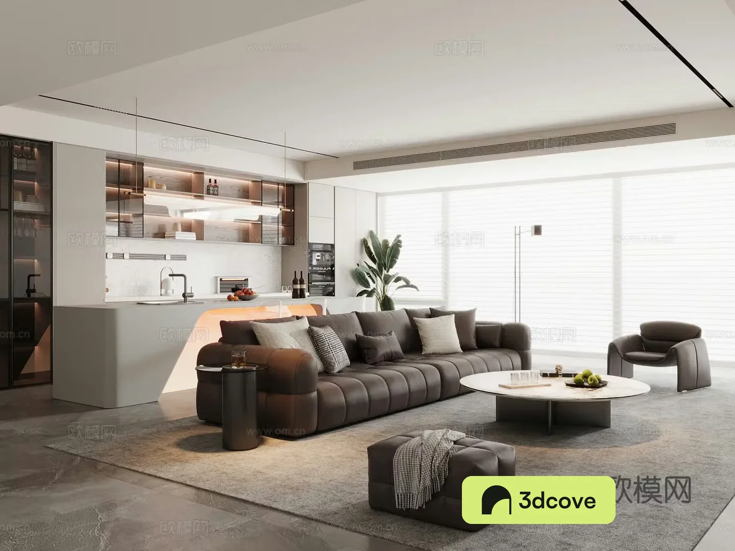 Modern living and dining room horizontal hall sofa and coffee table combination sofa chair dining table and chair sideboard wine cabinet