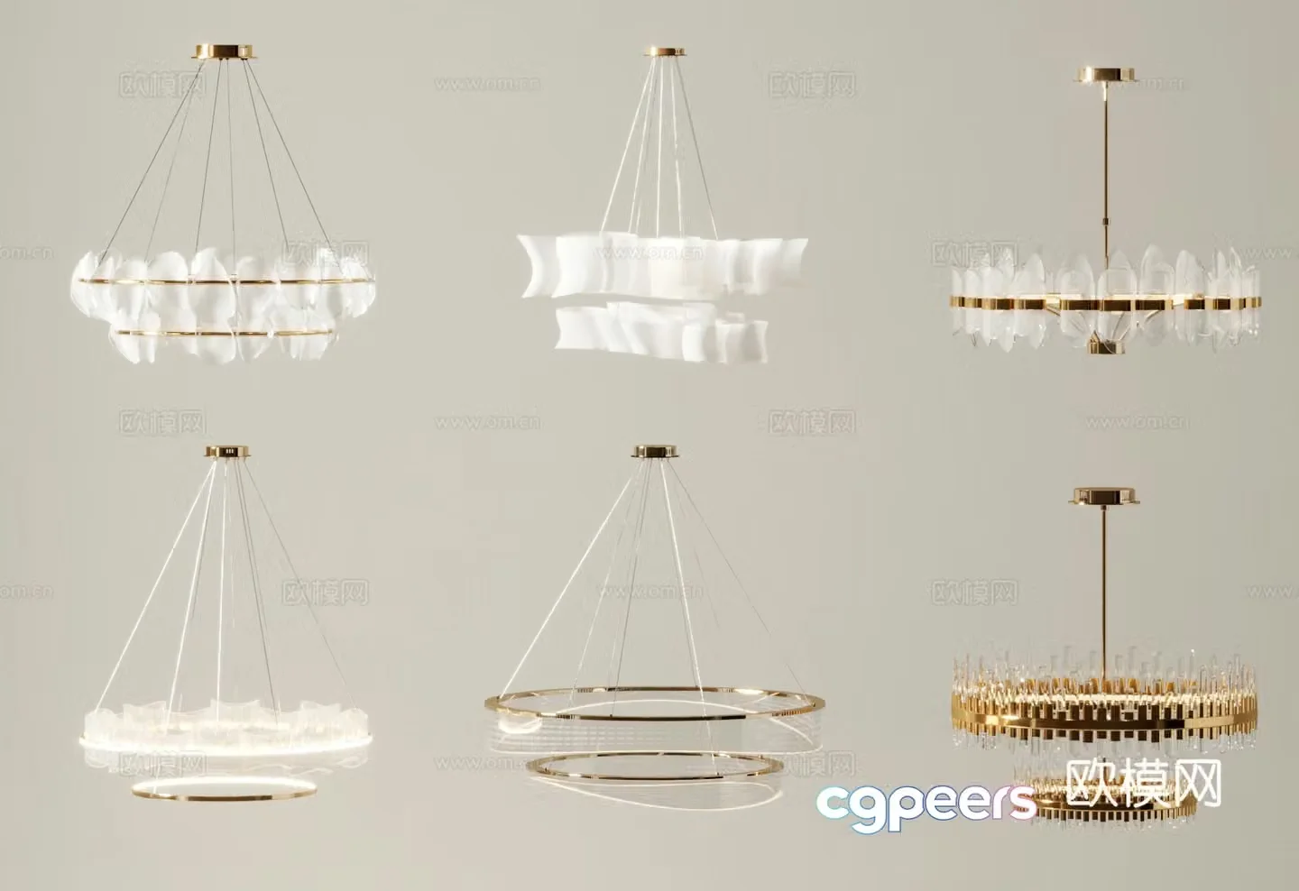 Modern Chandelier Decorative Light 3D Model