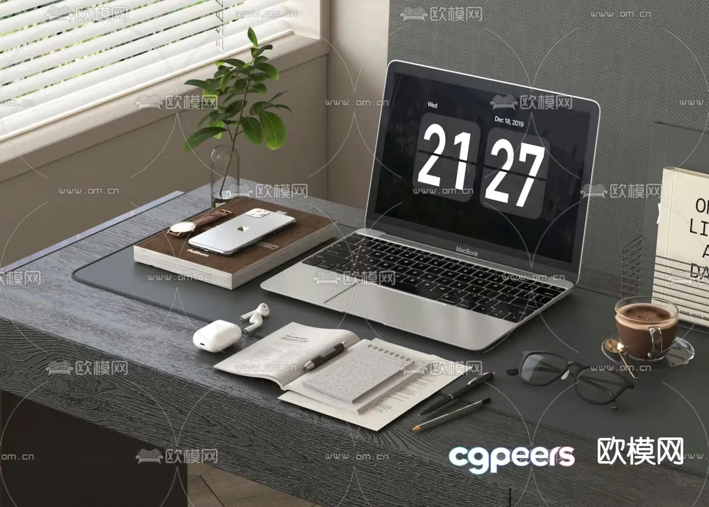 Desktop computer office equipment 3d model