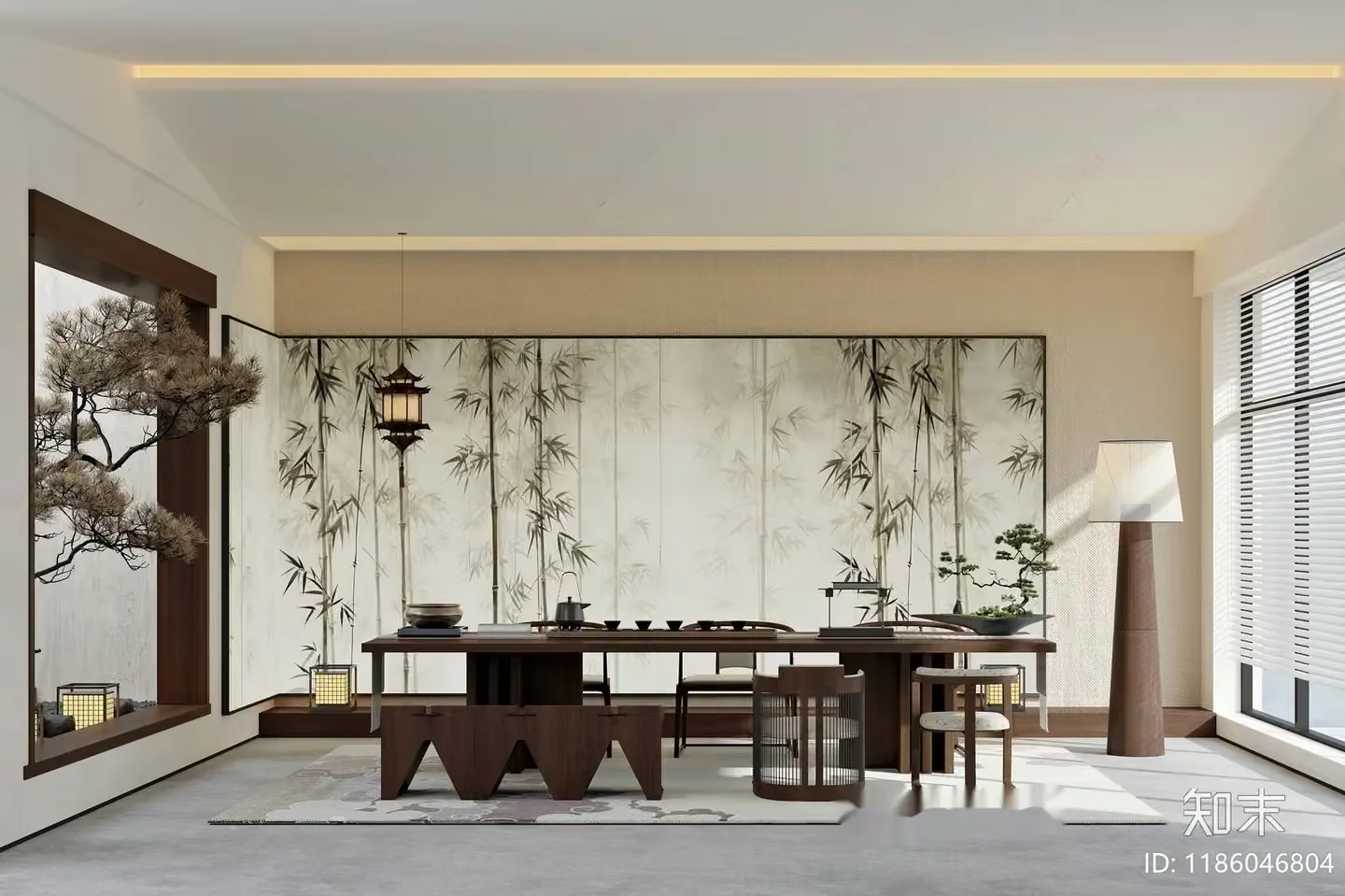 Modern Japanese Dining Room 3D Model – 14094 – VRAY Render