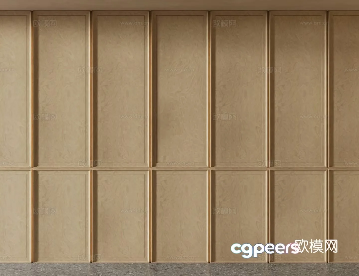 Modern wall panel birch board molding wall 3d model