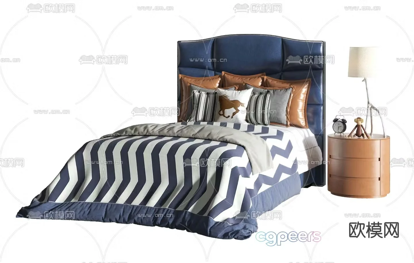 Modern fabric children’s bed 3d model