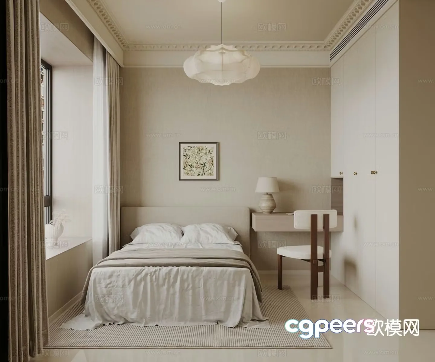 French bedroom second bedroom 3d model