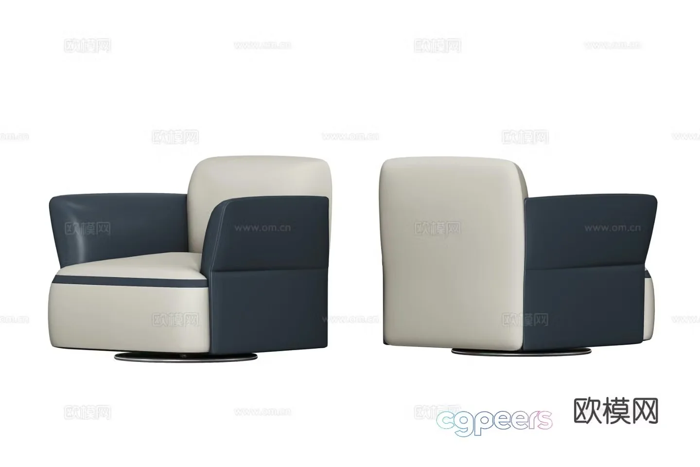 Light luxury single sofa 3D model