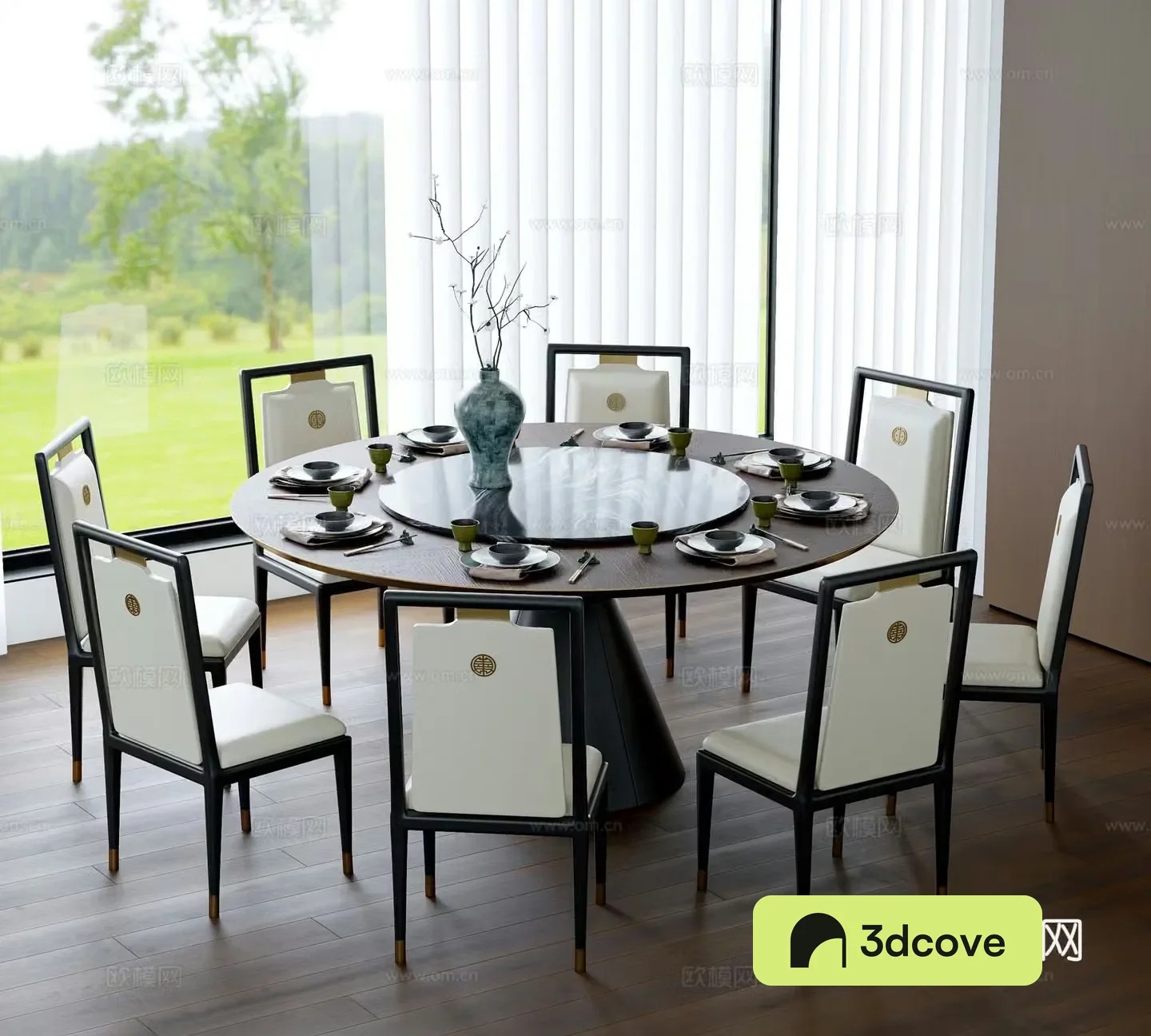 New Chinese dining table and chairs