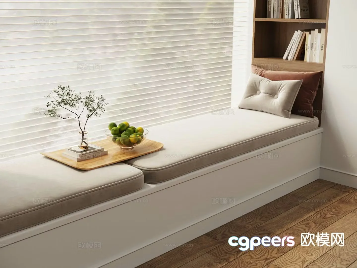 Modern bay window cushion seat cushion sofa cushion 3d model