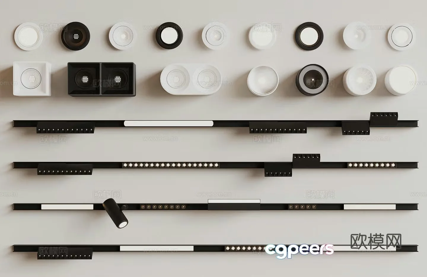 Modern downlight spotlight track light 3d model