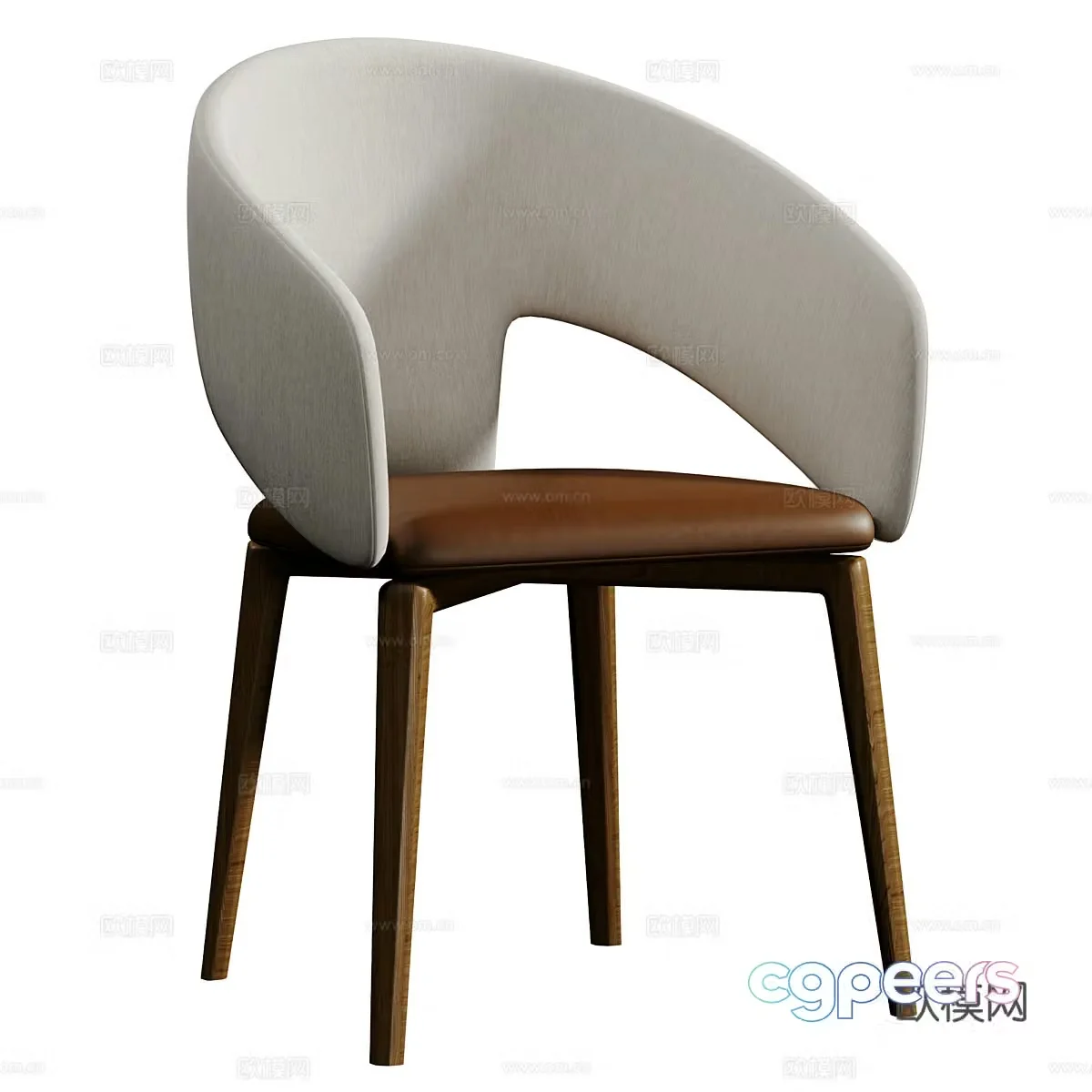 New Chinese style Kate single chair 3D model