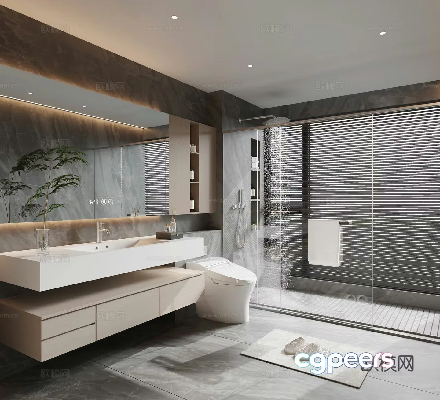 Modern bathroom bathroom 3d model
