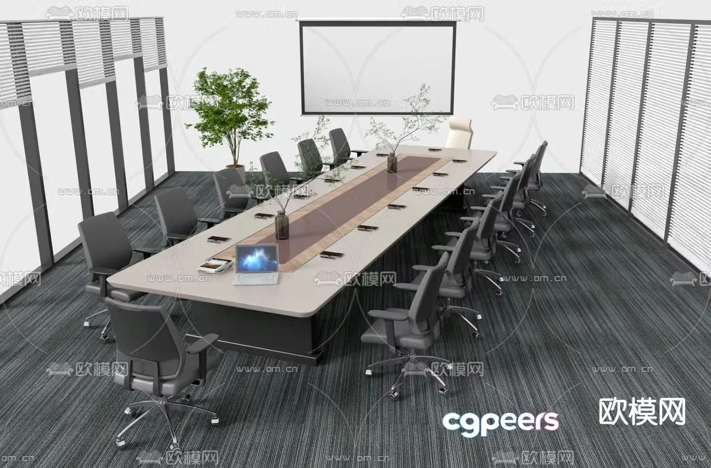 Modern conference table conference table 3d model