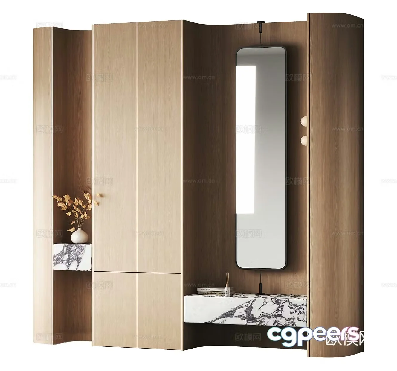 Entry foyer shoe cabinet solid wood shoe cabinet home mirror shoe replacement stool end viewing platform log shoe cabinet 3D model