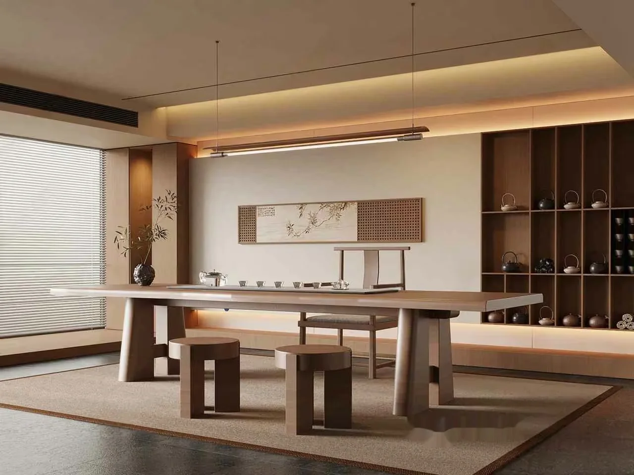 A Japanese-Style Dining Room 3D Model – 7872 – VRAY Render