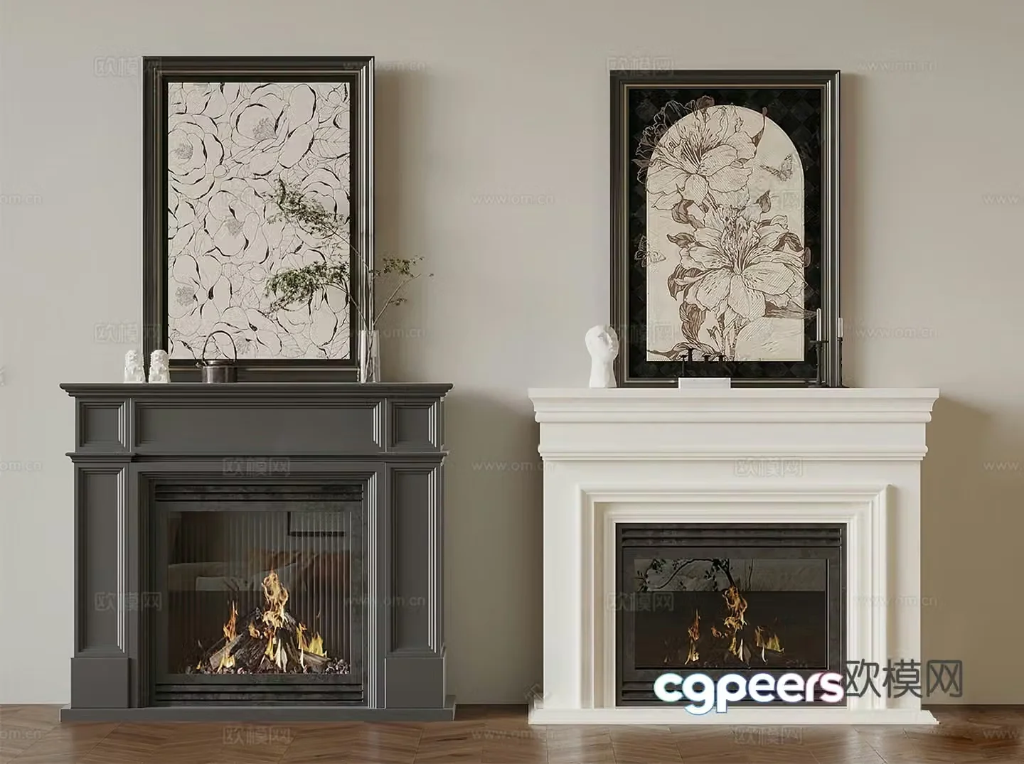 French fireplace Modern fireplace Middle style fireplace G5823d model