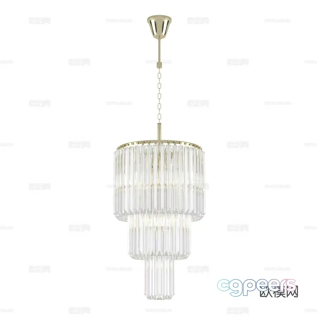 Light luxury chandelier crystal chandelier 3d model