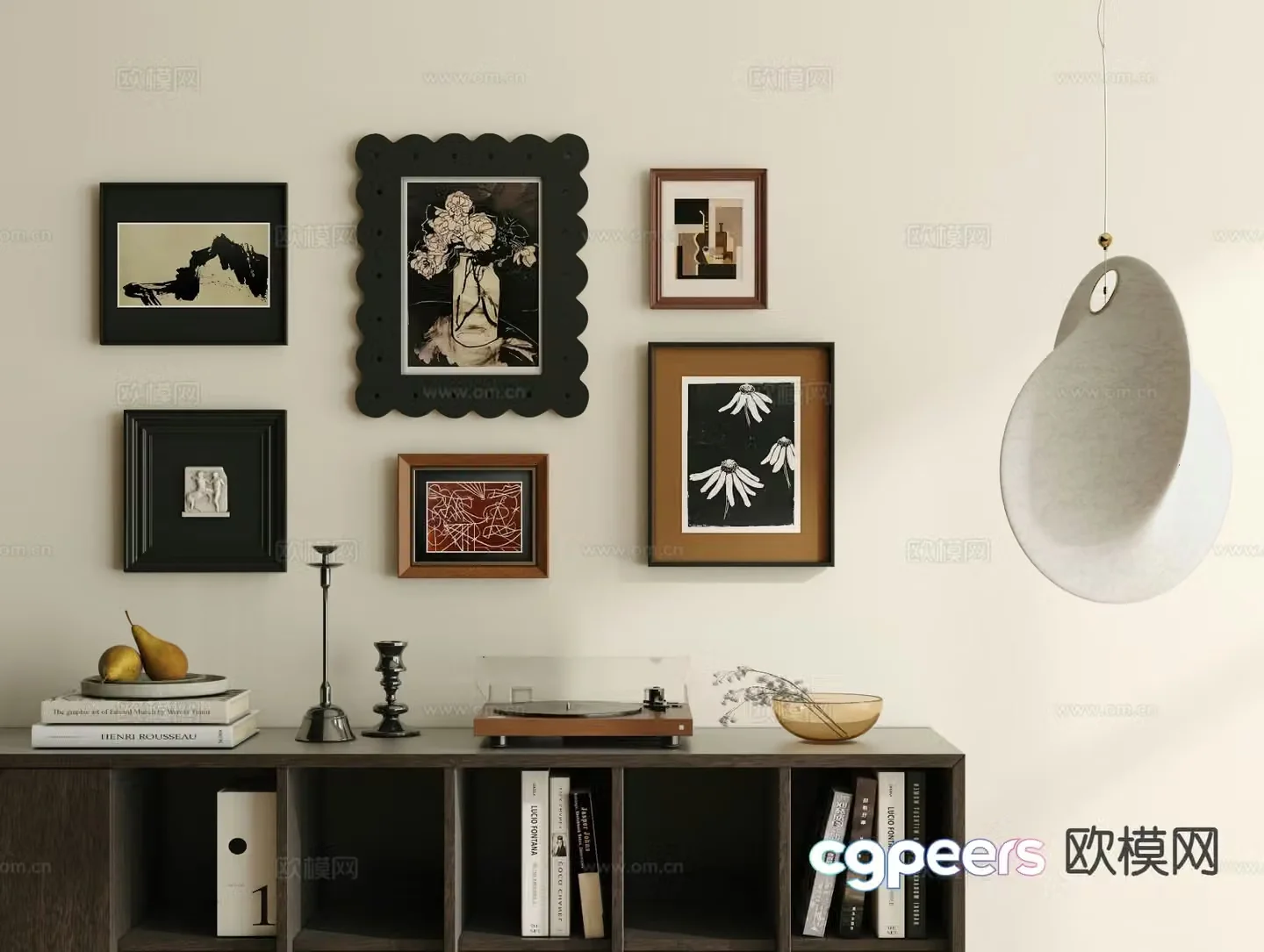 Medieval style decorative painting art painting retro painting hanging painting 3D model