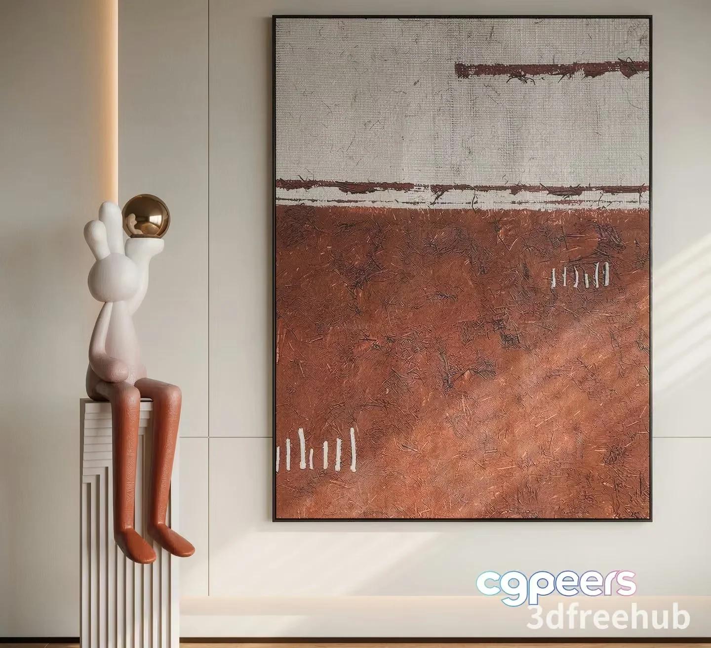 Modern Abstract Art 3D Model – 19610 – VRAY Render