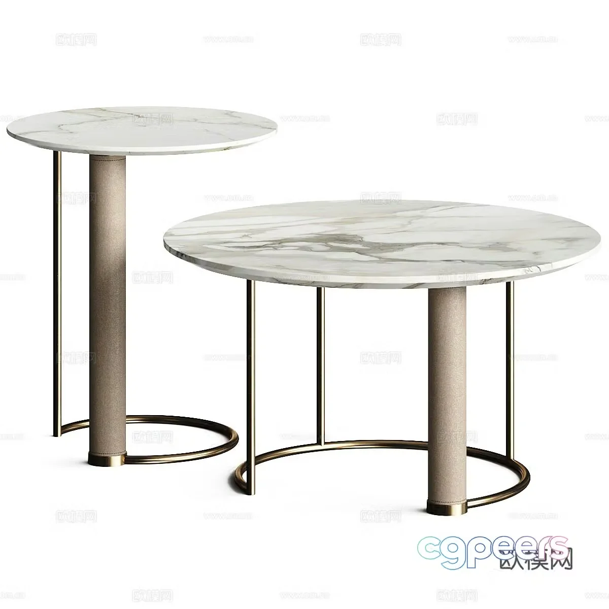 Modern Italian light luxury marble coffee table 3D model