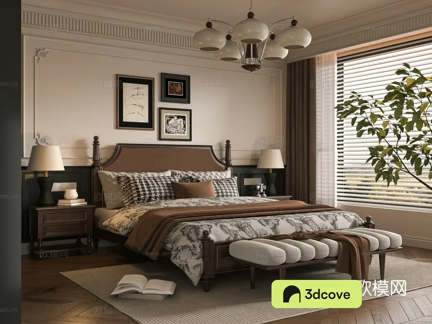 Middle-aged bedroom 3d model