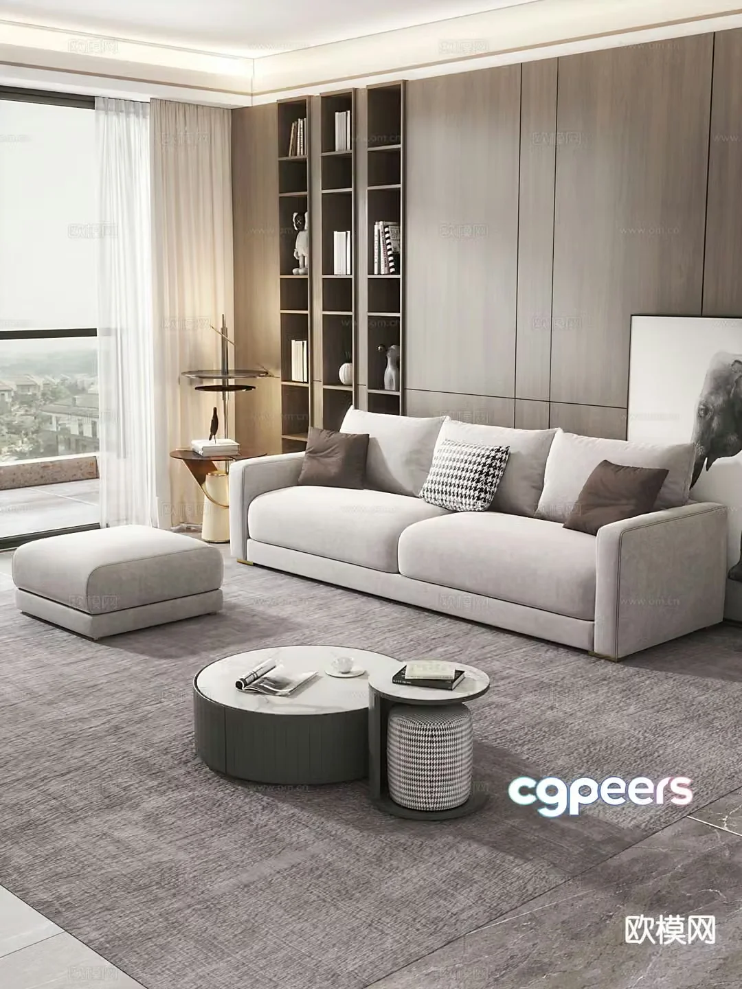 Modern sectional sofa 3d model