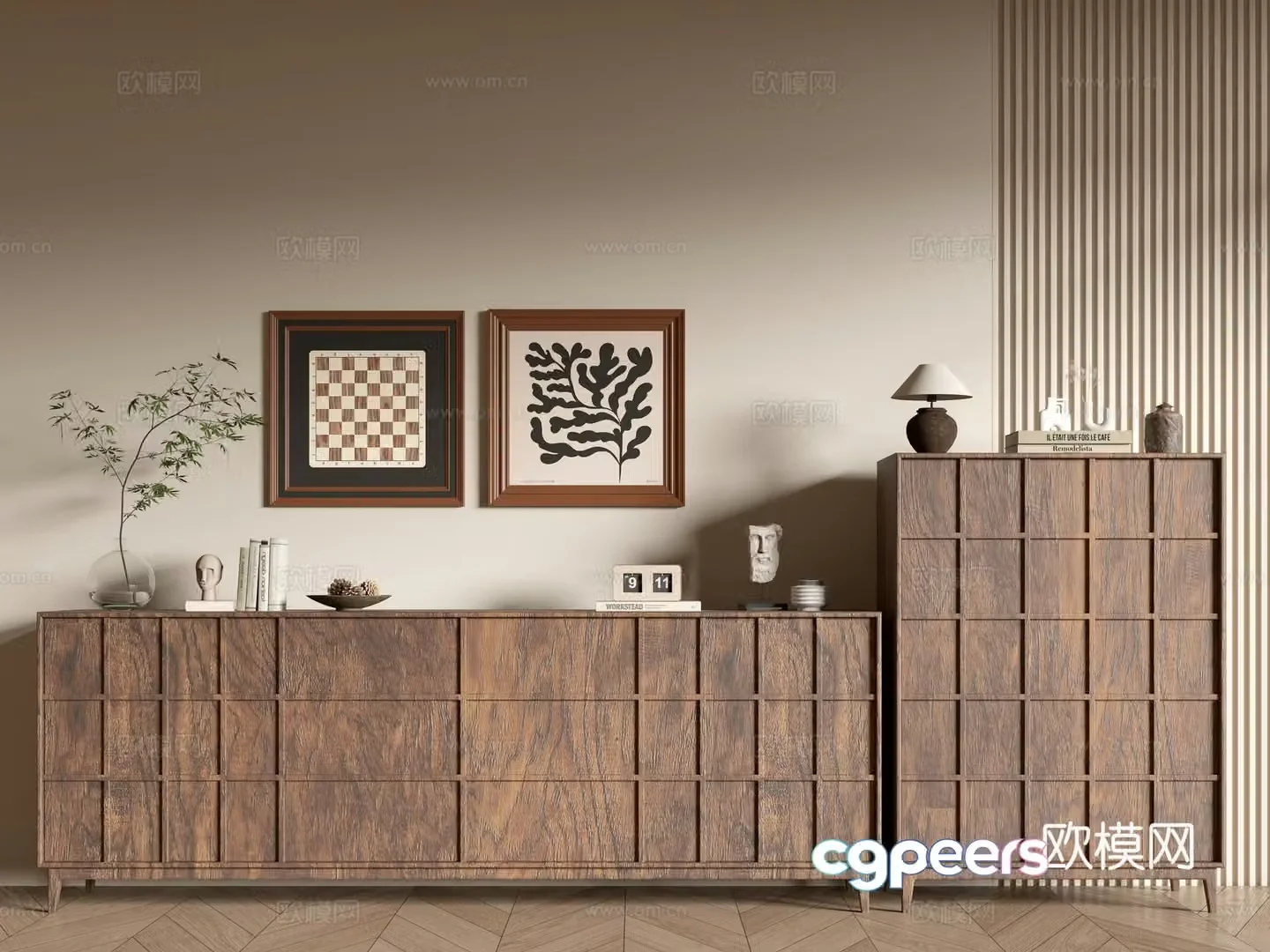 Modern wood grain cabinet minimalist wind cabinet whole cabinet sideboard cabinet balcony cabinet storage cabinet 3d model