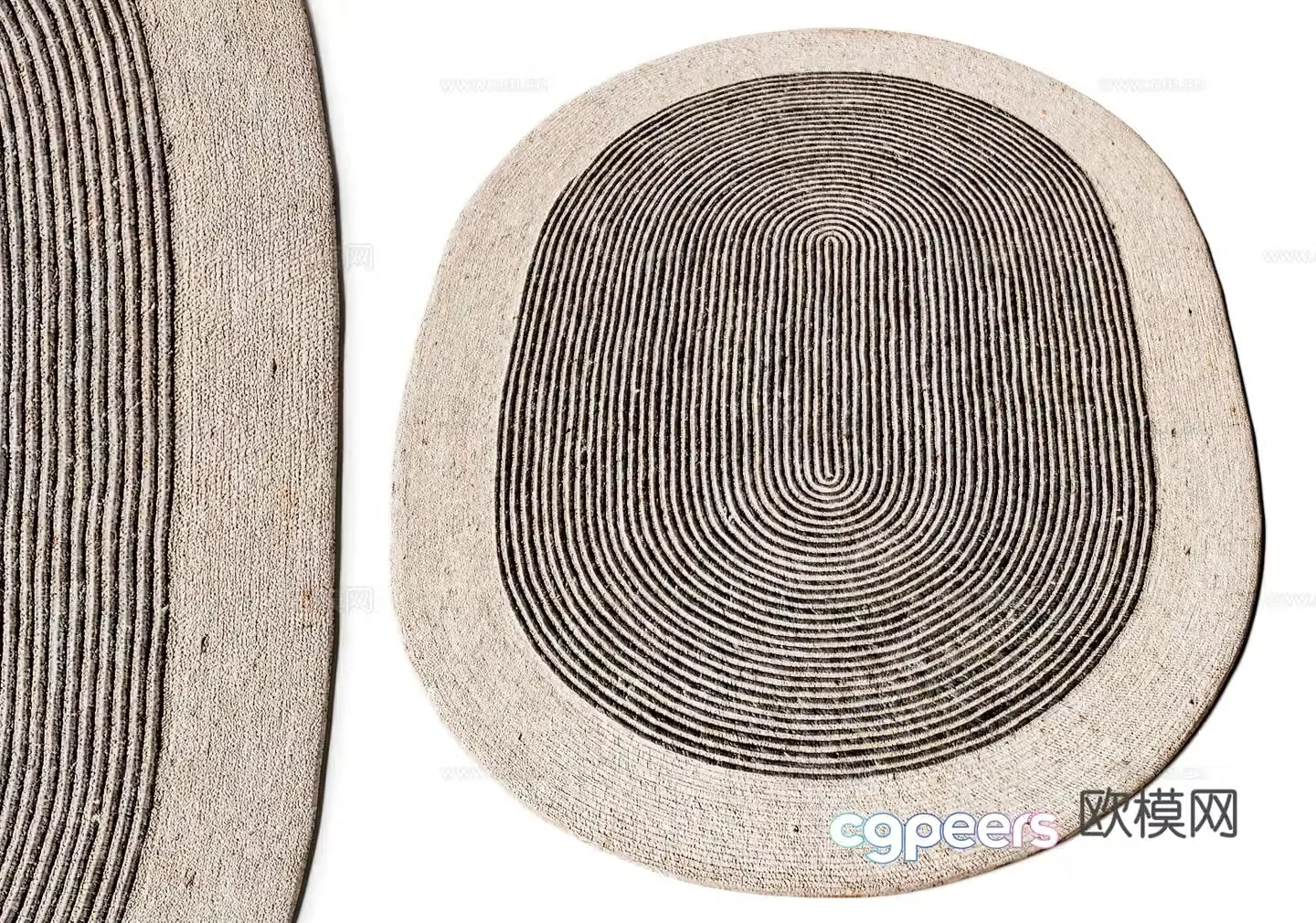 Wasabi Oval Carpet Medium-shaped Carpet Japanese Carpet Oval Carpet 3D Model