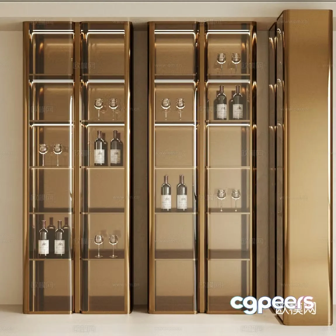 Modern Italian wine cabinet light luxury Italian wine cabinet metal wine cabinet red wine cabinet glass door wine cabinet 3D model