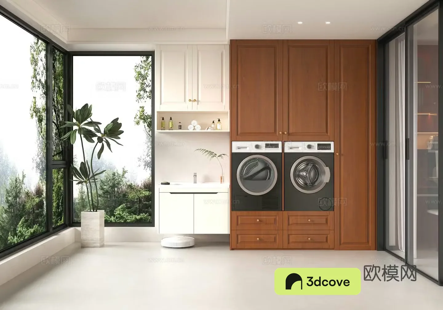 French medieval style laundry room simple European washing cabinet cherry wood washing cabinet