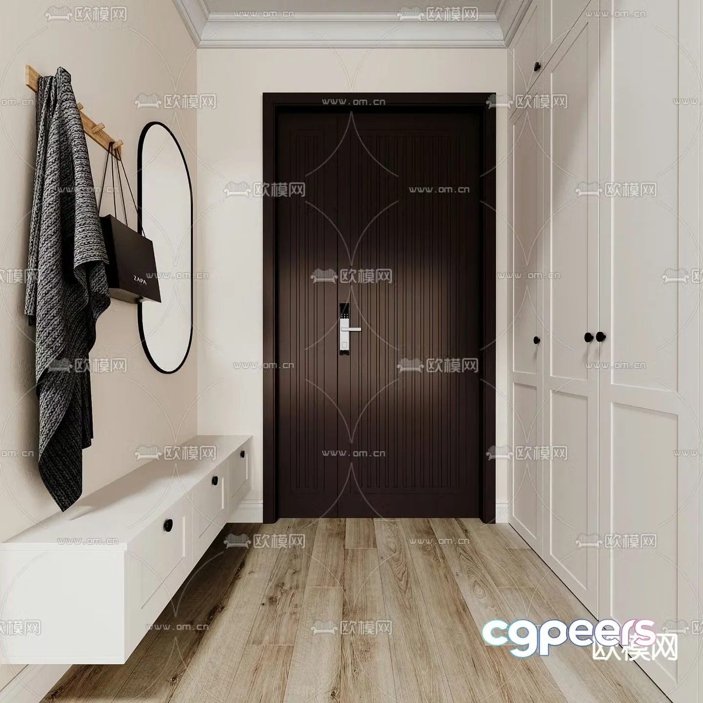 Modern foyer entrance hallway 3d model