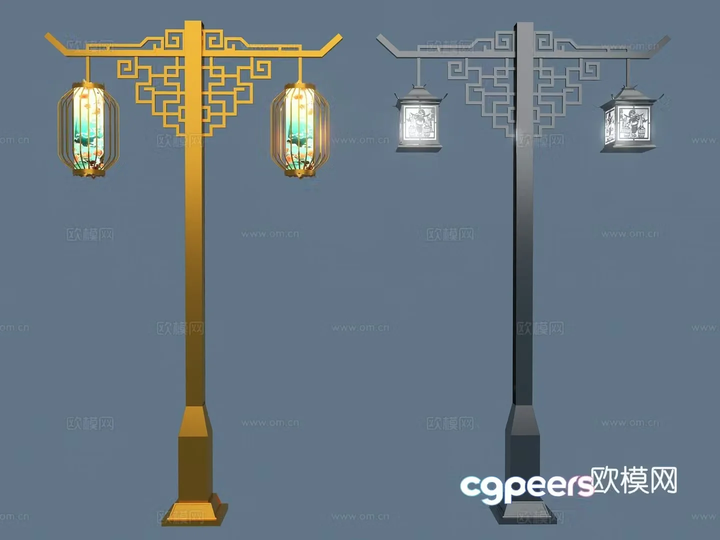Chinese landscape lights street lights garden lights 3d model