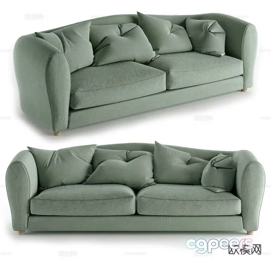 Classic love seat 3d model