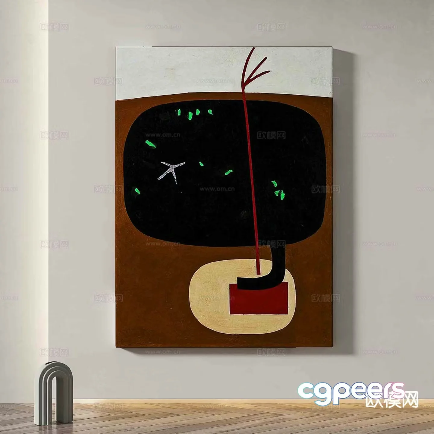 Medieval style hanging painting abstract painting decorative painting 3D model