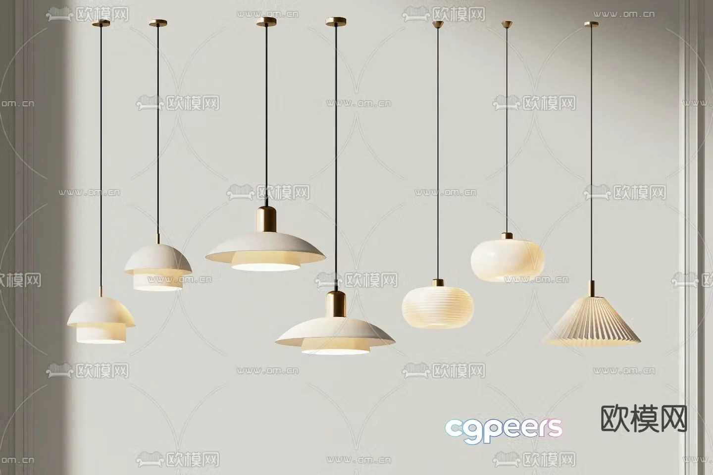 Cream style small chandelier 3d model