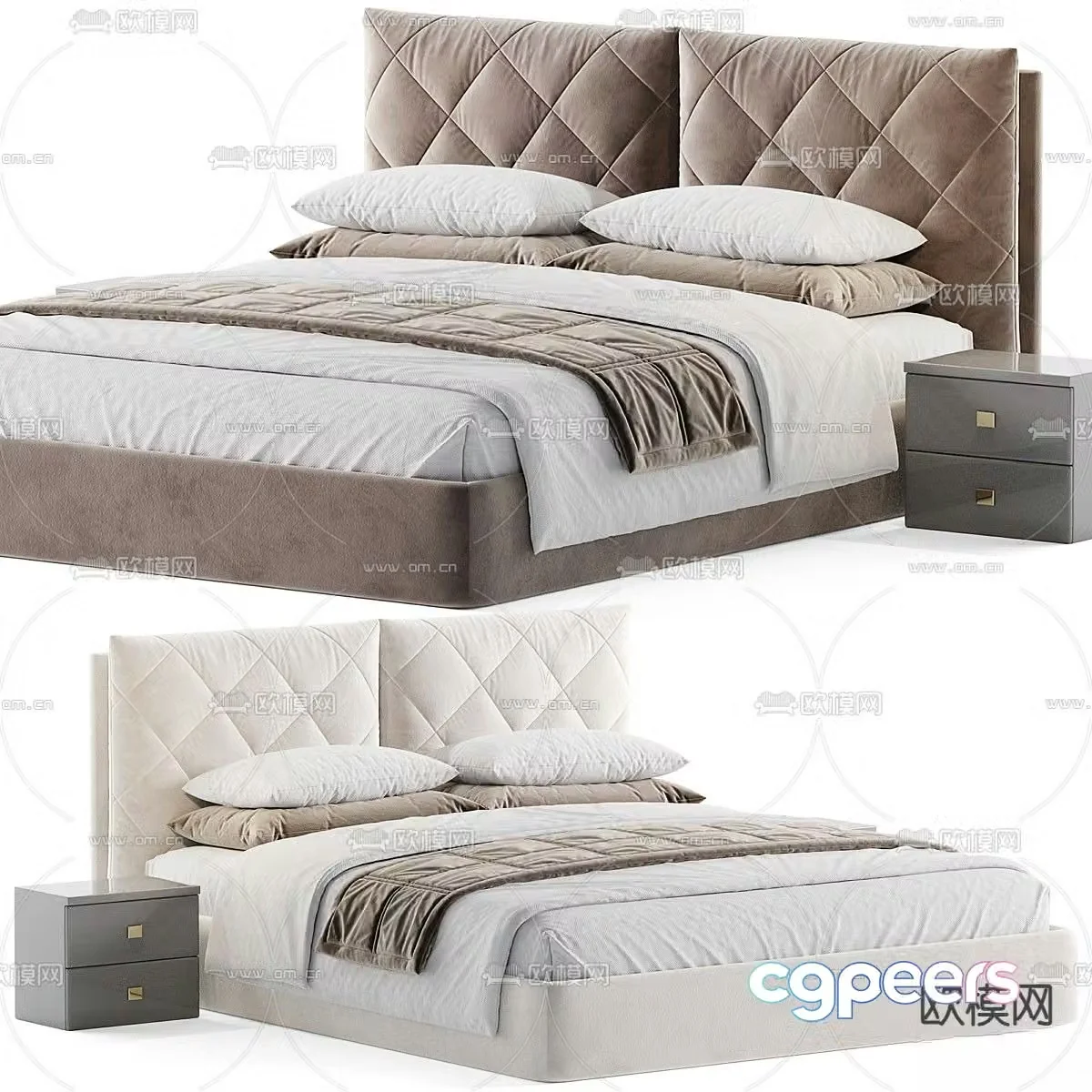 Felis Allen double bed 3d model