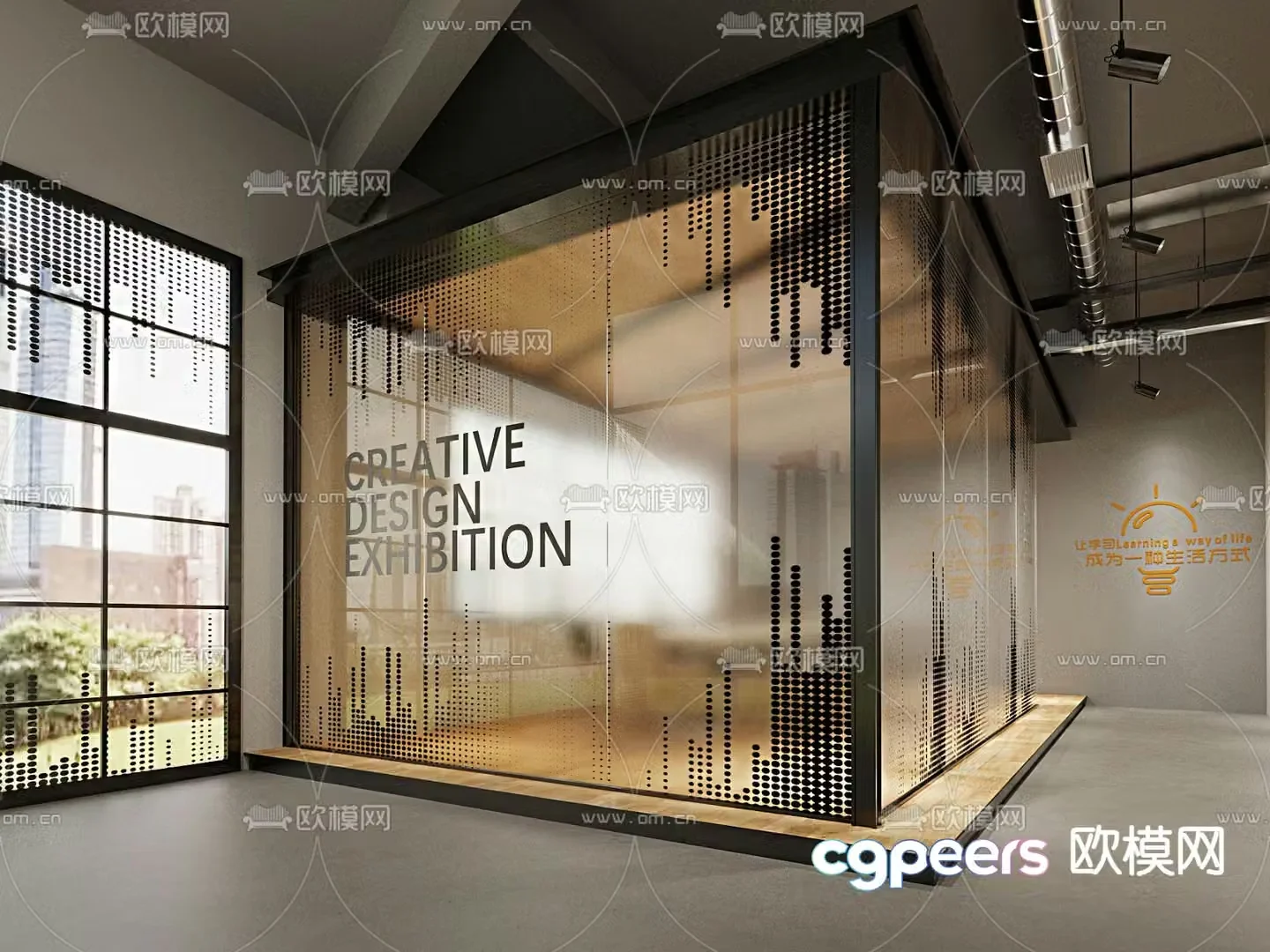 Glass sticker office frosted glass 3d model