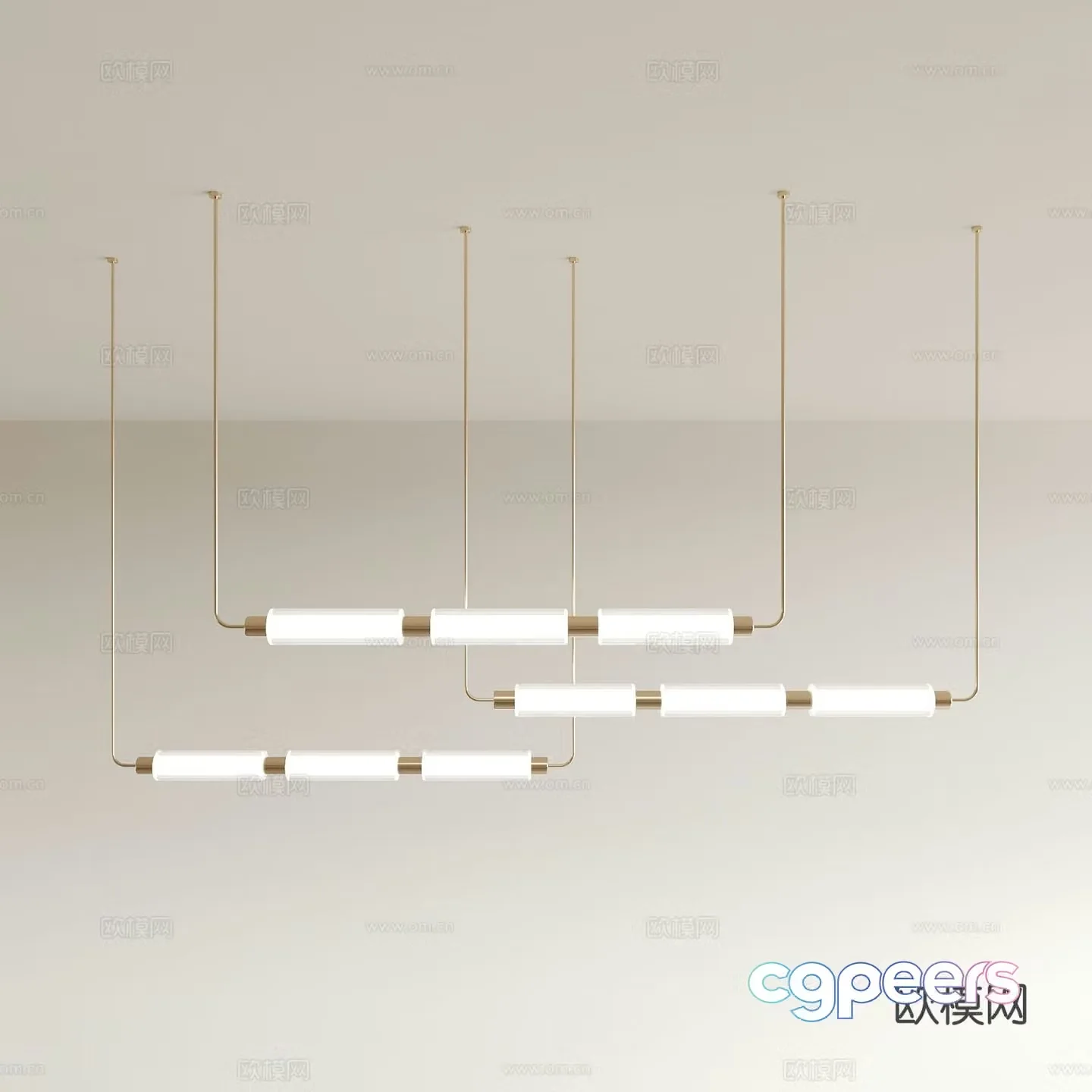 Light luxury chandelier restaurant chandelier 3d model