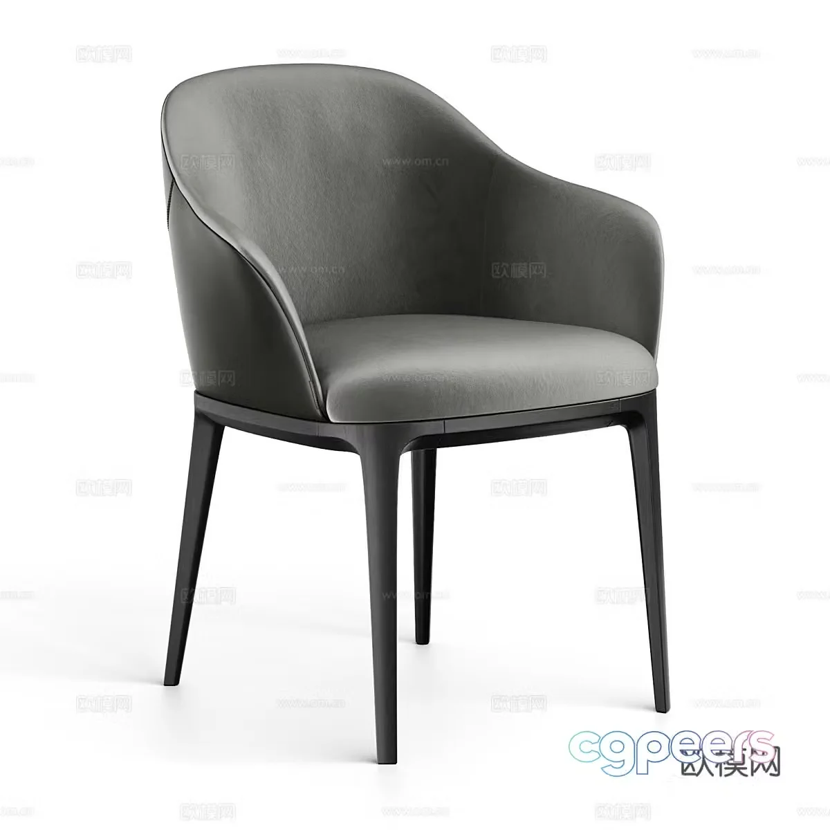 Modern Italian fabric leather single chair 3d model