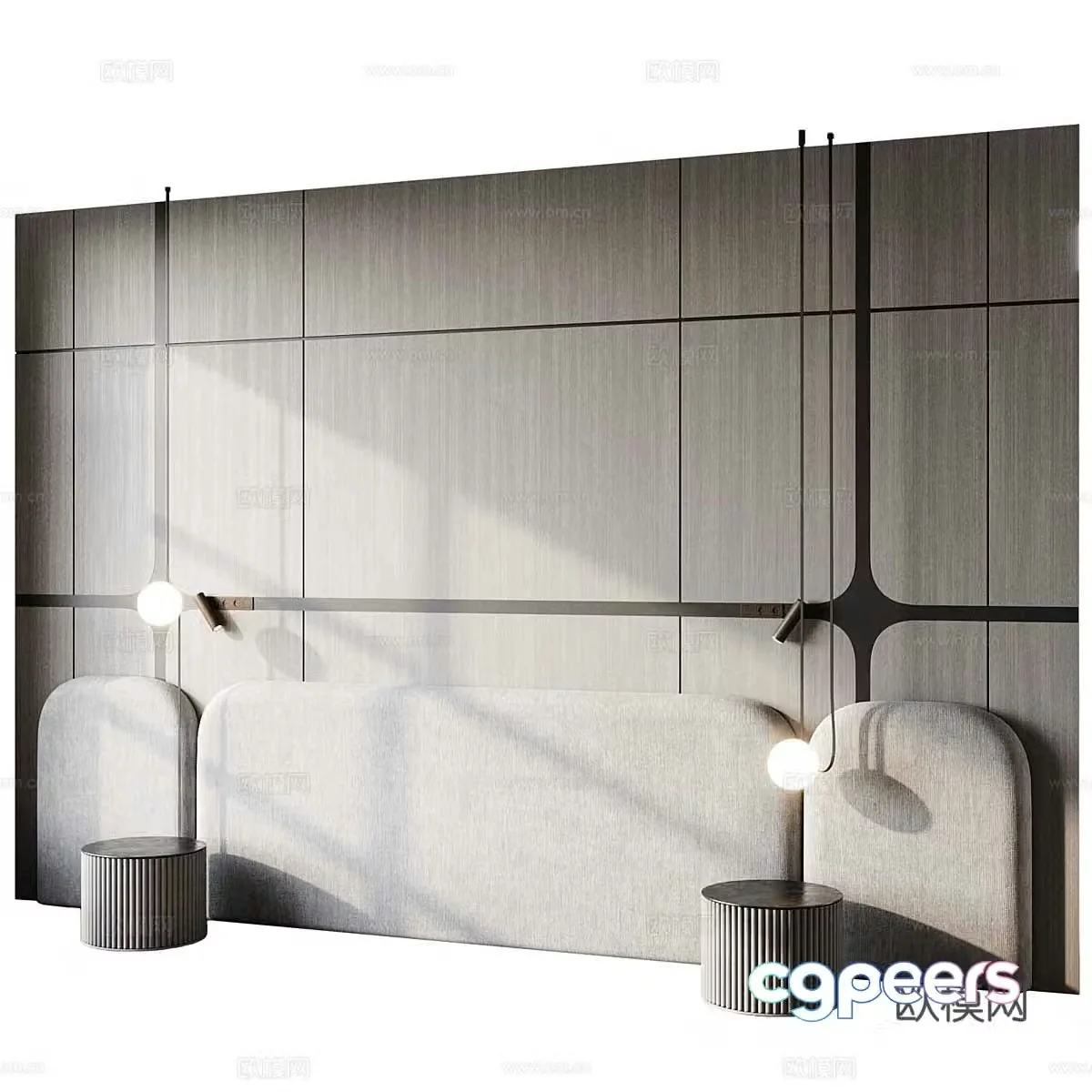 Bedside background wall 3d model