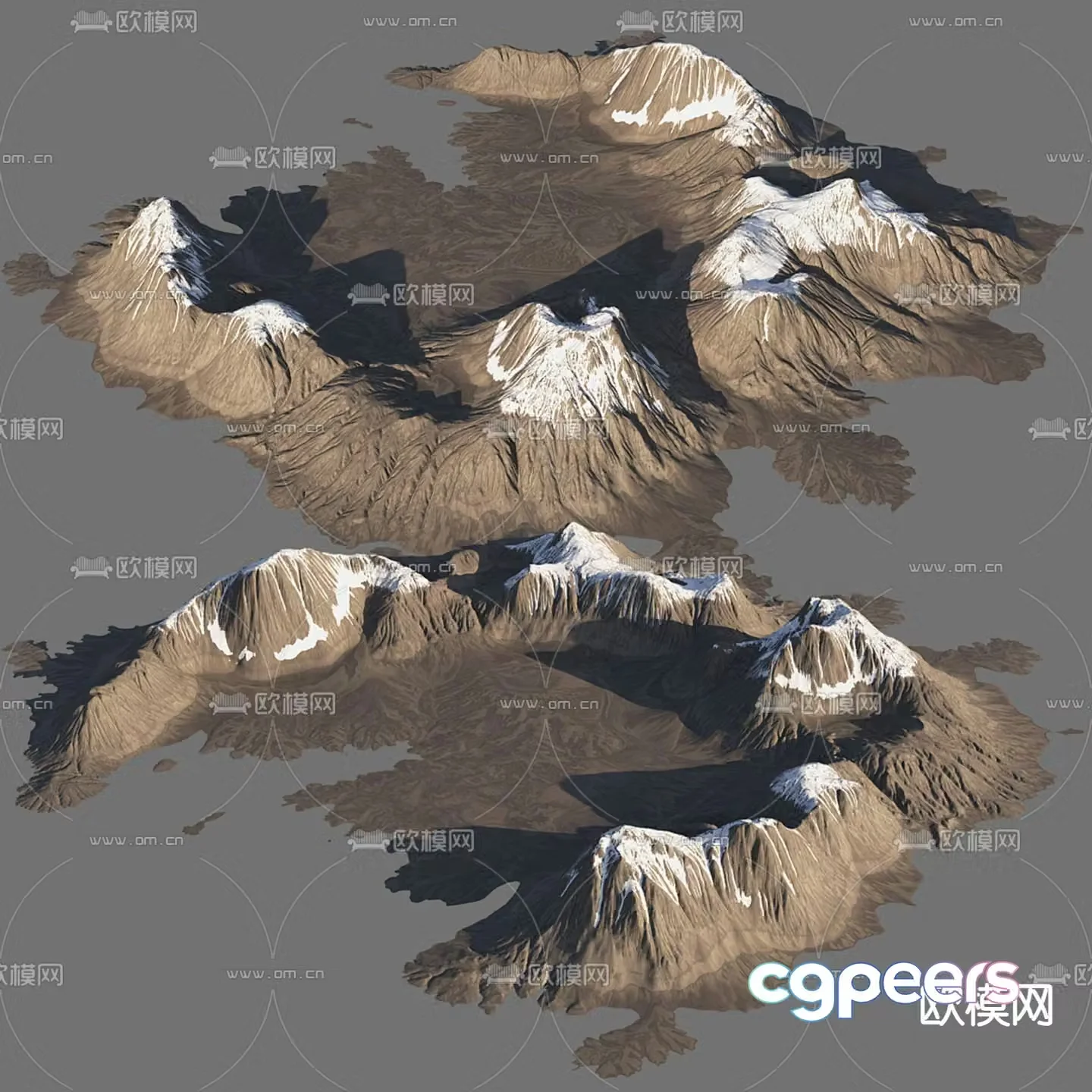 Mountains snow mountains mountain terrain 3d model