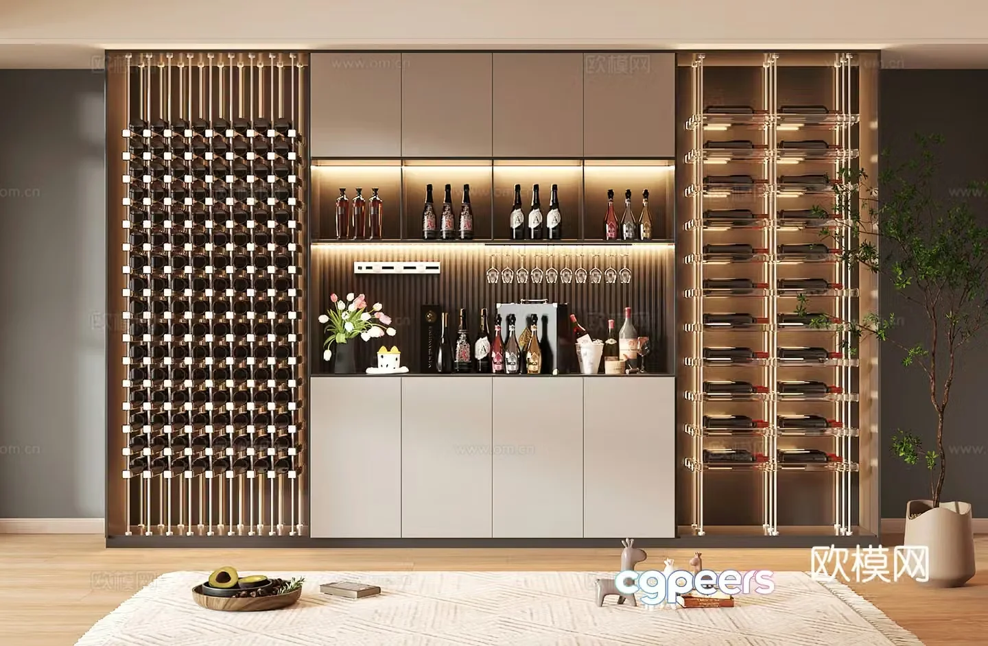 Wine cabinet design Wine cabinet red wine cabinet bar wine cabinet partition wine cabinet 3D model