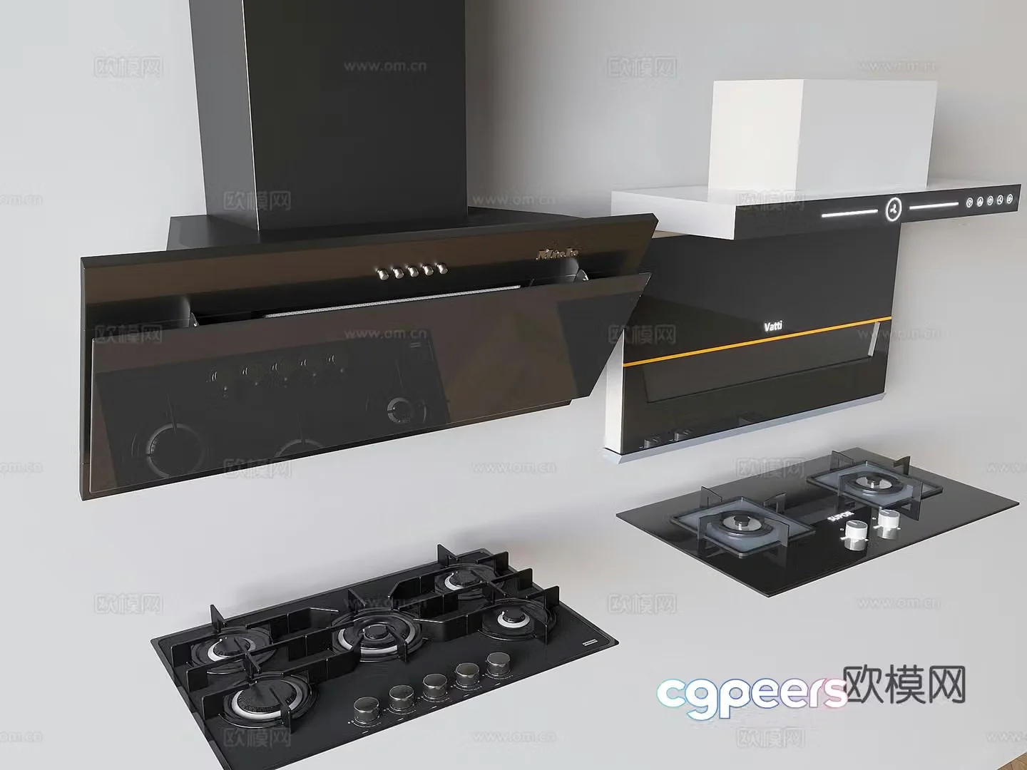 Range hood gas stove hood stove 3d model