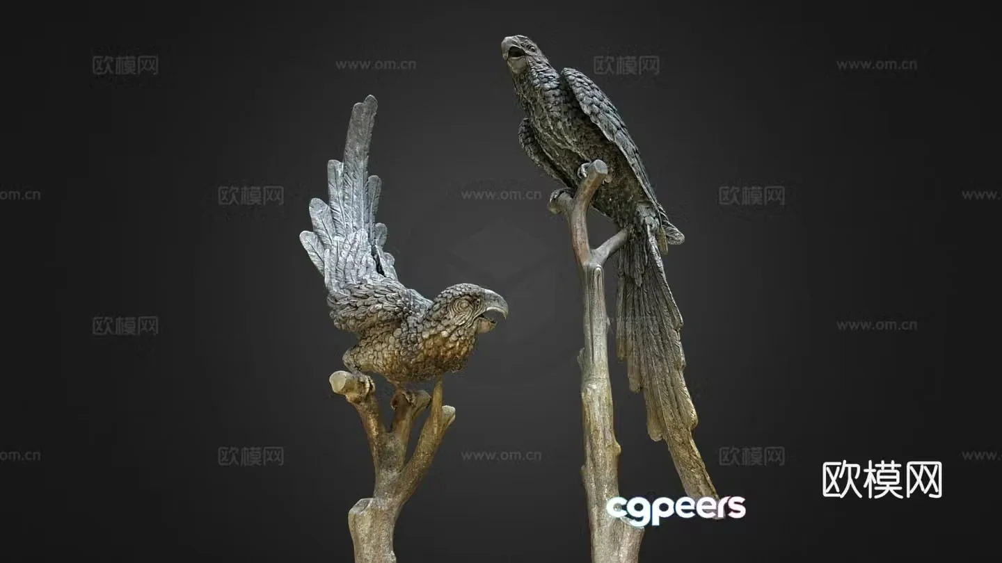 Parrot Statue 3d Model