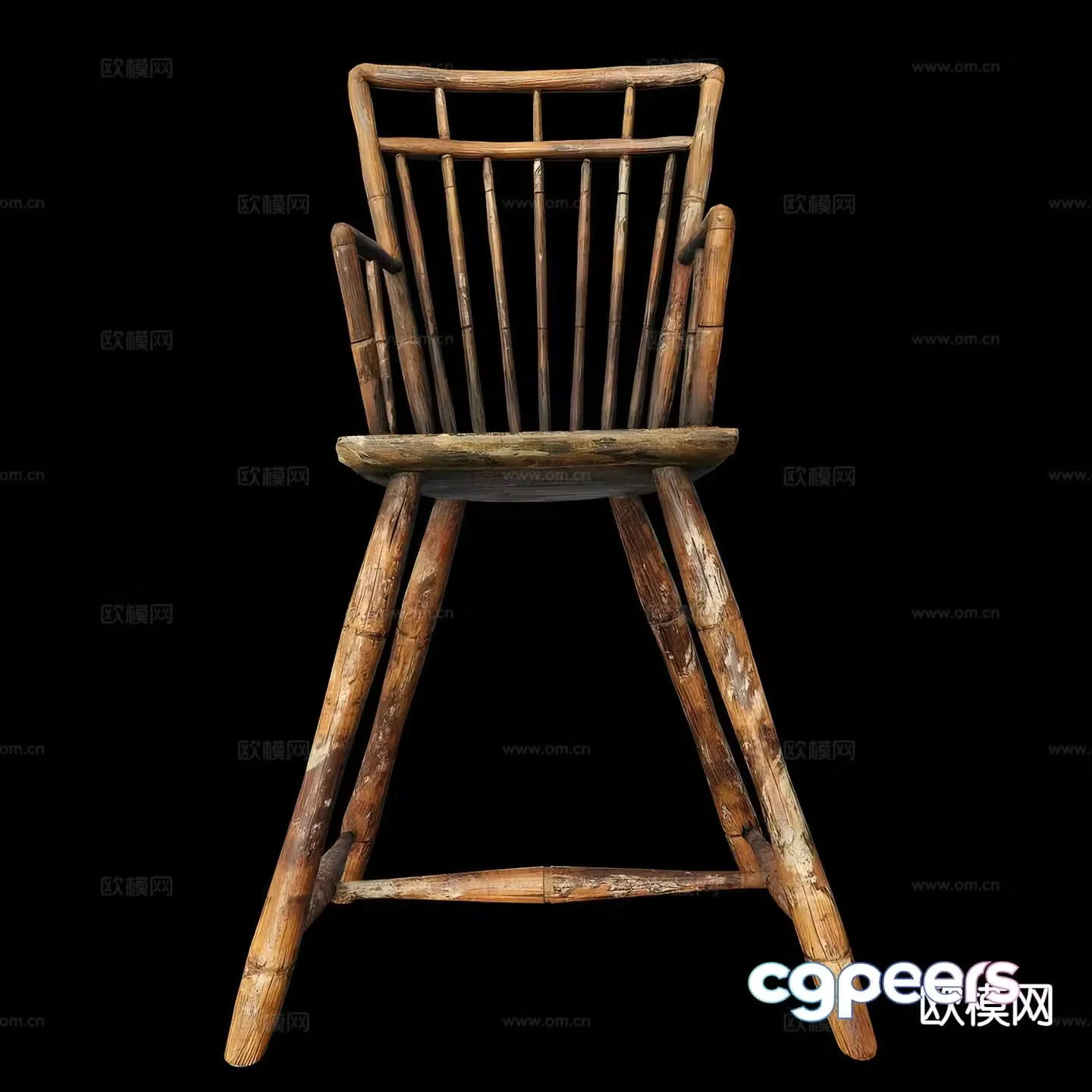 Chinese style chair old chair wooden chair 3d model