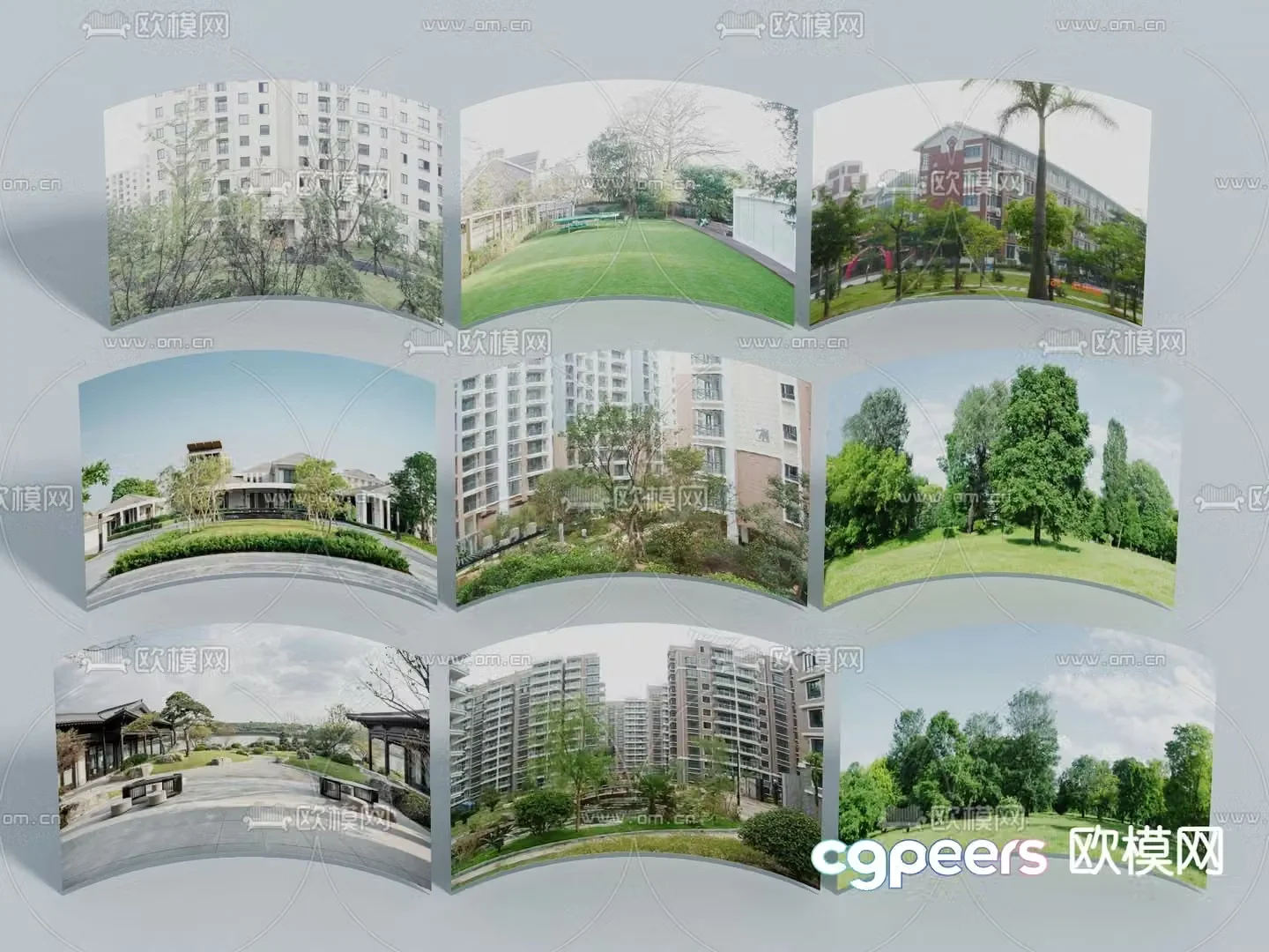 Modern community exterior landscape garden landscape 3D model