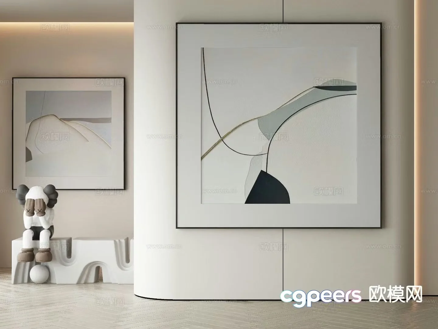 Modern decorative painting hanging painting abstract painting 3d model