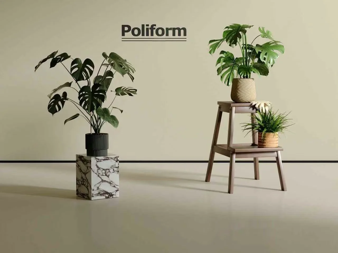 Modern Indoor Plants 3D Model – 8684 – CORONA Render