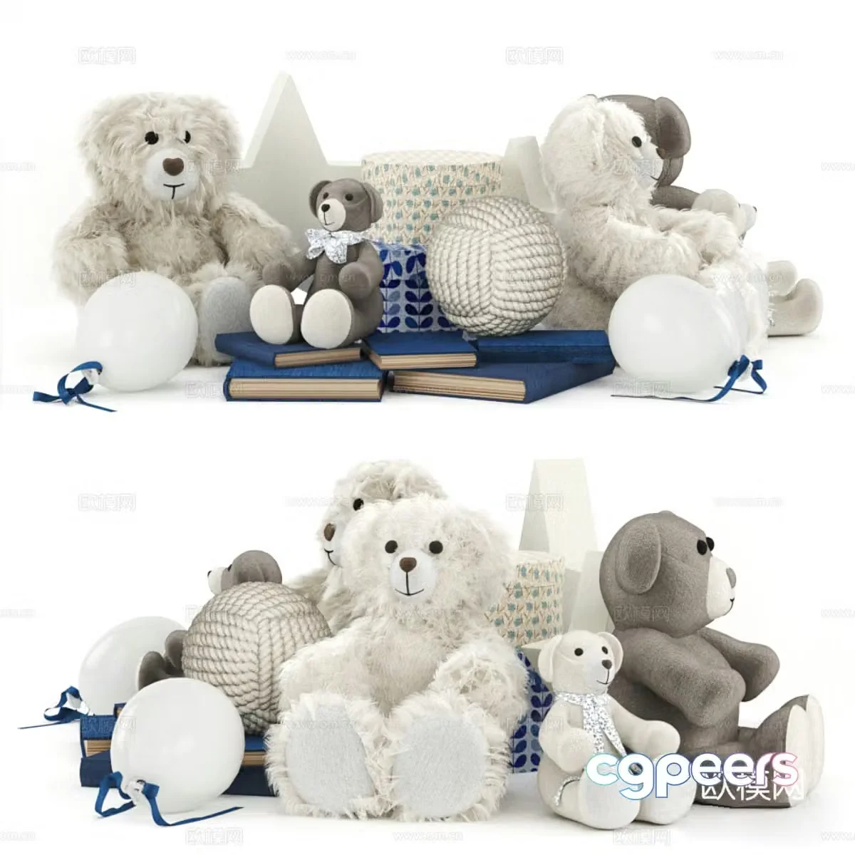 Plush toy bear doll 3d model