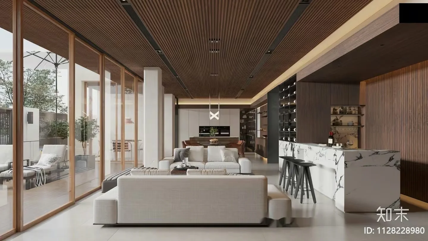 Modern Living Room 3D Model – 9813 – VRAY Render