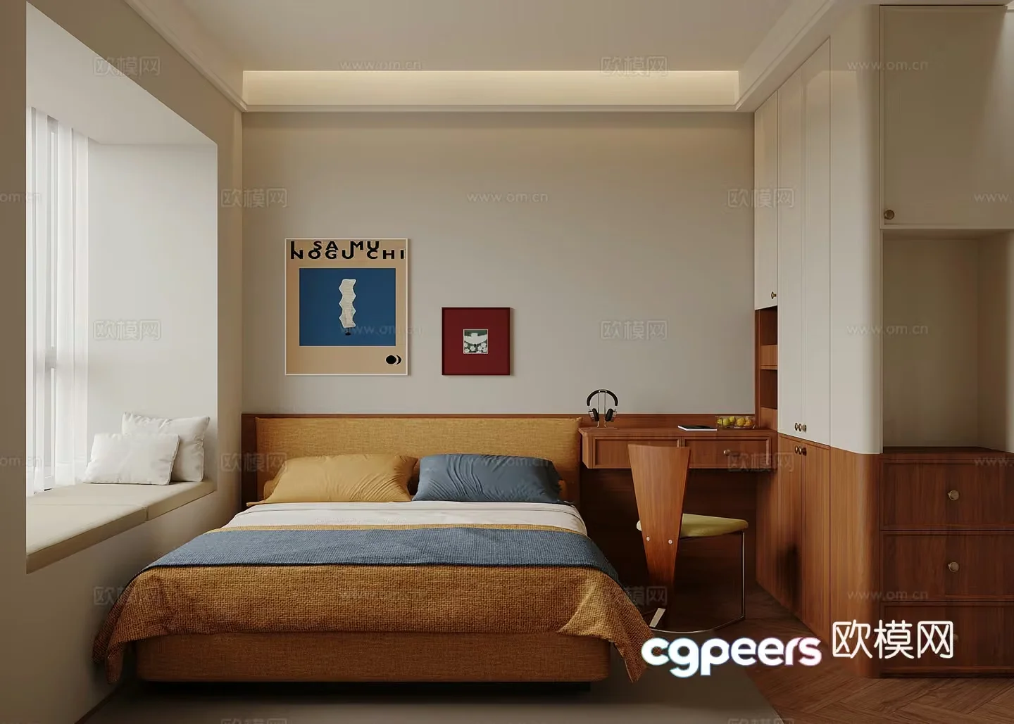 Cozy Bedroom 3D Model – 14605 – VRAY Render