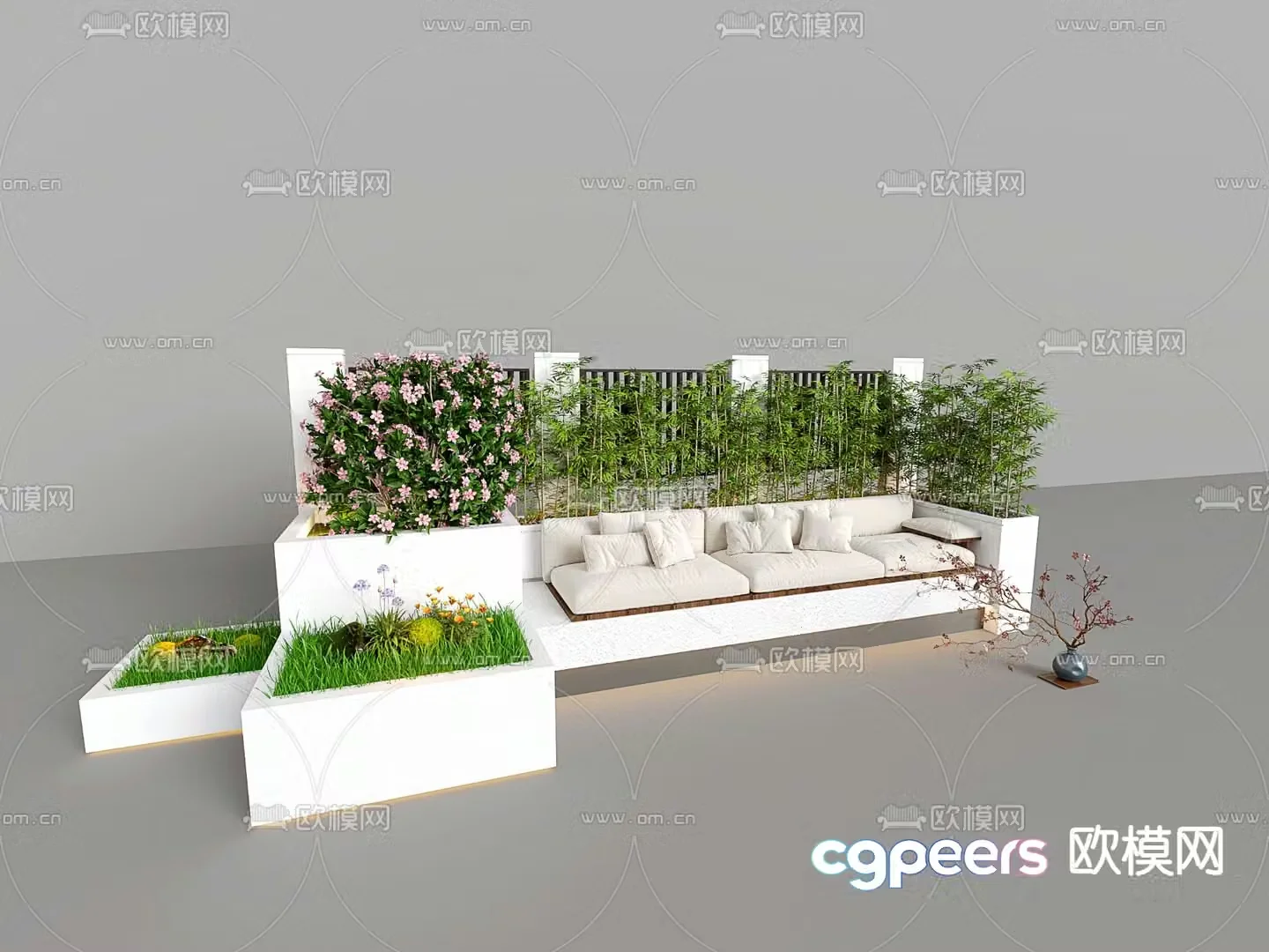 Outdoor landscape sketch outdoor sofa 3d model